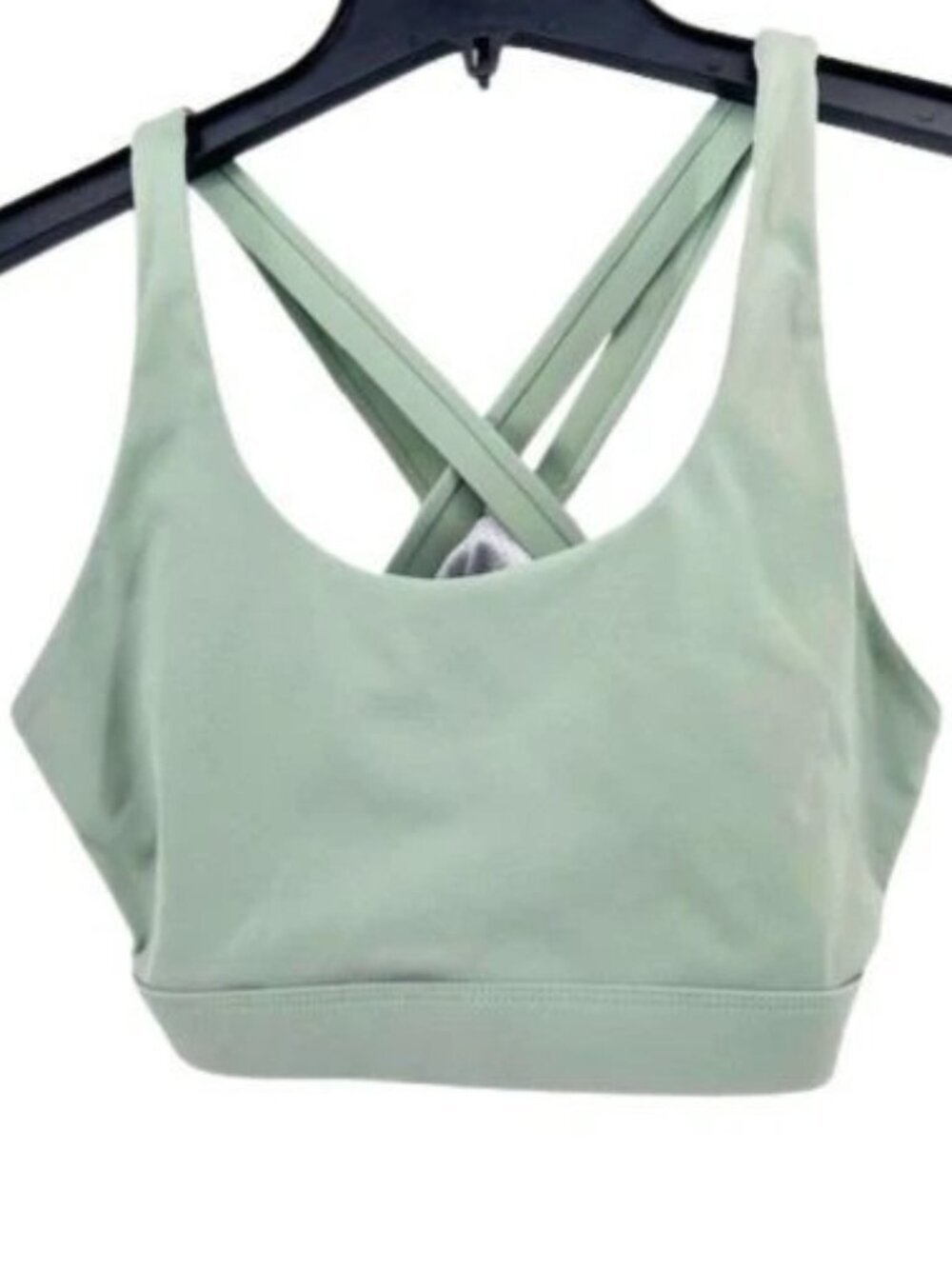 Running Girl Sports Bra Size Large Cross Back Green